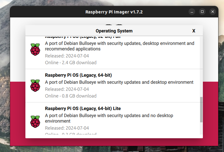 rpi-imager - flashing the system